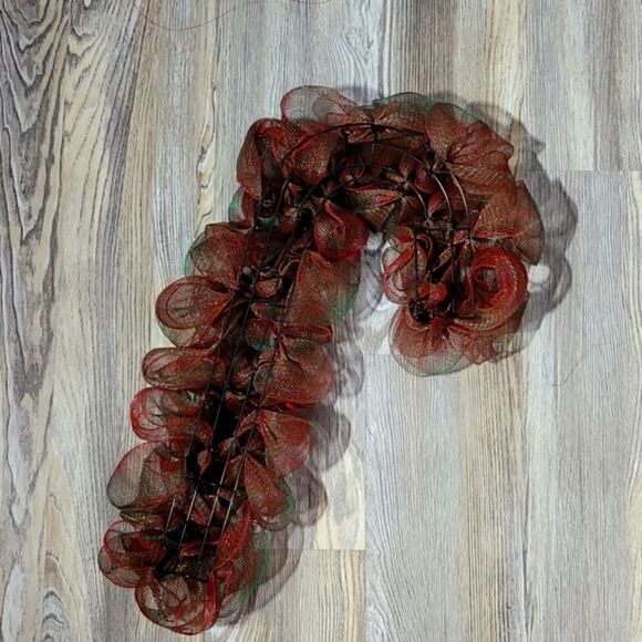 Candy Cane Wreath Green & Red Winter Christmas Wreath - Picture 5 of 6